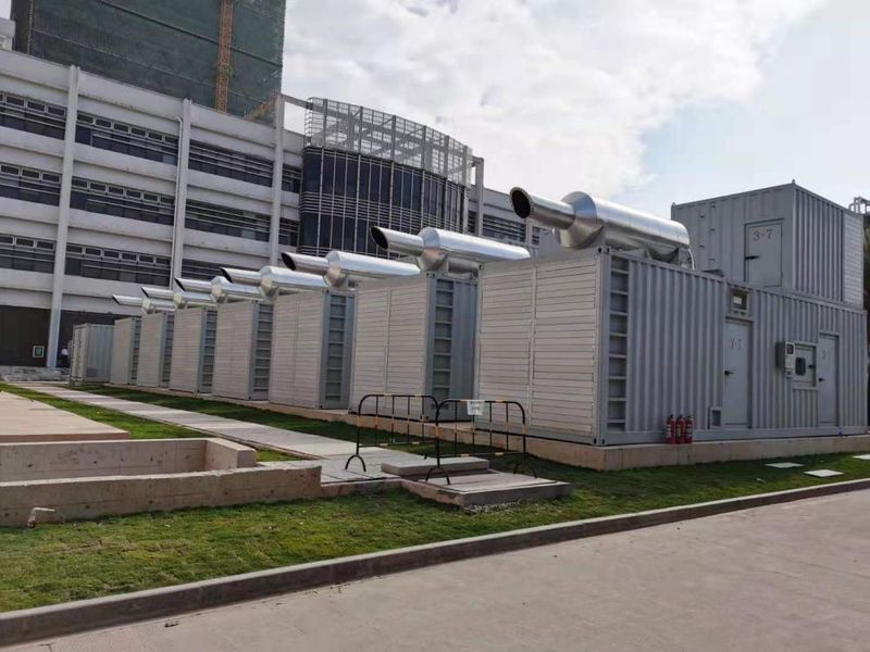SIND container type diesel genset for high-capacity prime power, front view