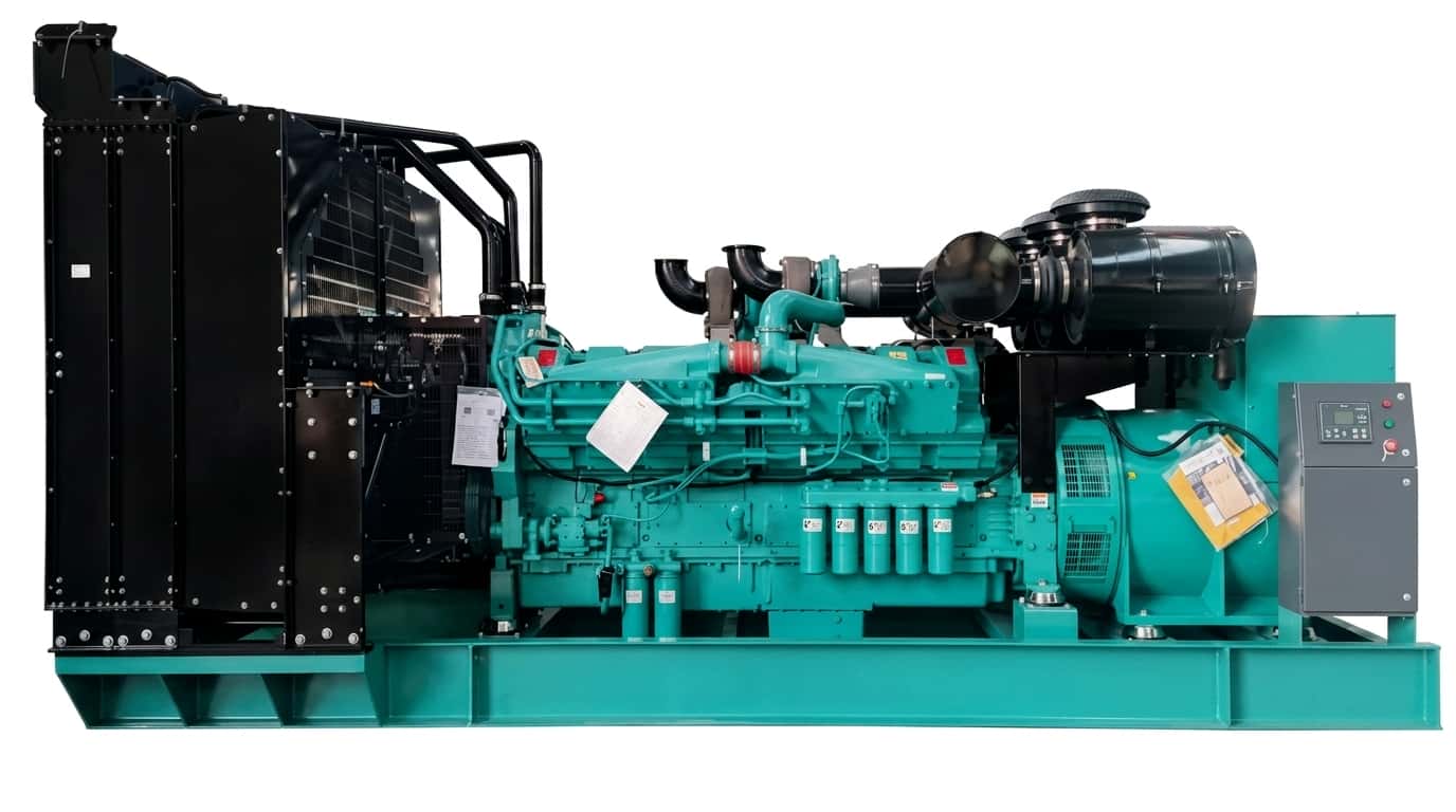 SIND open frame diesel generator set with Cummins diesel engine, side view