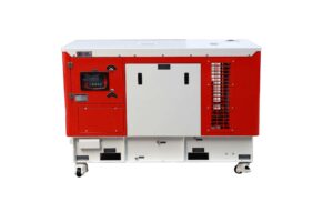 SIND Silent Diesel Generator 450 kVA SIND silent type diesel generator set, 450 kVA class, sound-attenuated canopy, front view