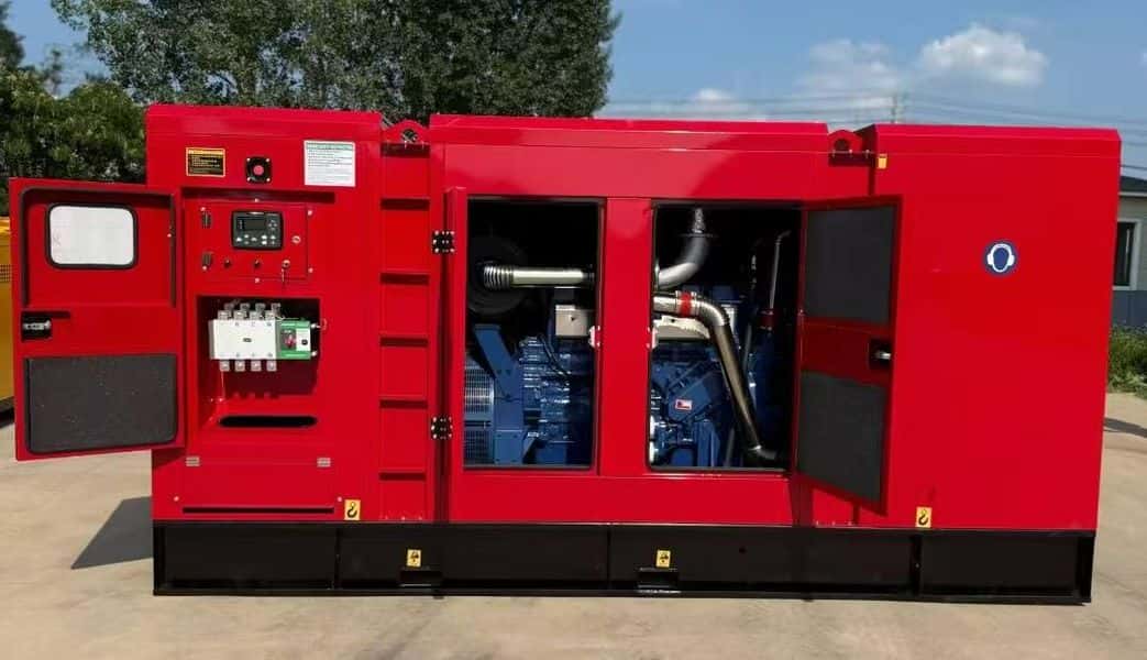 SIND weatherproof silent diesel generator with Cummins engine, side view